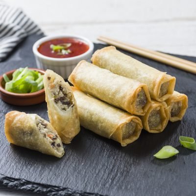 Mini Vietnamese Style Chicken Spring Rolls